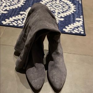 Grey over the knee boots. Size 7, pointy toe